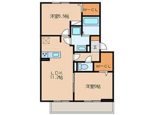 ポルトボヌール前原の物件間取画像